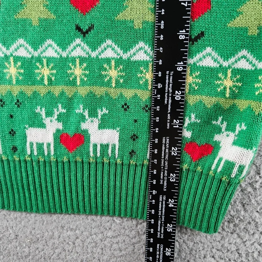 Elf‎ Ugly Christmas Sweater Womens XXL Green Holiday  Tacky Knit Snowflake Buddy